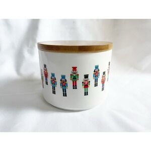 Grace Teaware Nutcracker Porcelain 4"x 5" Canister christmas holiday